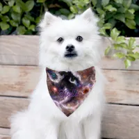 A Captivating Abstract Galactic Nebula Name Pet Bandana Collar