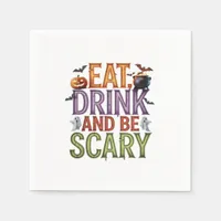 Eat Drink And Be Scary Halloween Party Spooky Desi Napkins