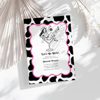 Let's Go Girls Cowgirl Martini Bachelorette Party Invitation