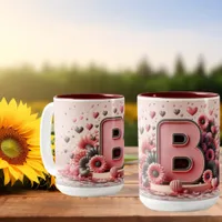 Valentine Day 3D A to Z Alphabet Coffee Mug
