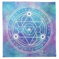 *~* CRYSTAL GRID Round Sacred Geometry Symbol Cloth Napkin