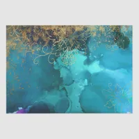 Vintage Gold Floral Grunge Harlequin Damask Tissue Paper