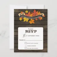 Barn wood Rustic Fall wedding rsvp