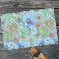 Gentle Watercolor Flowers and Leaves Decoupage Tissue Paper