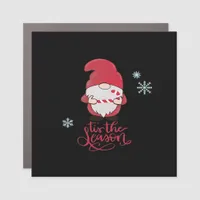 Christmas Gnome With Candycane Car Magnet