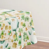 Green Irish Shamrock Baby Shower Tablecloth