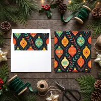 Retro Mid Century Christmas Ornament Holiday Xmas Envelope Liner