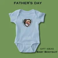 Daddy Photo Heart Shape  Baby Bodysuit