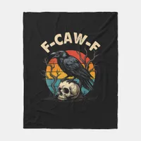 Vintage Crow F-Caw-F Raven Bird Humor Meme Funny Fleece Blanket