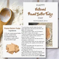Happy National Peanut Butter Fudge Day | Nov 20th Postcard