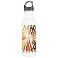 Carrot Vegetables Colorful Rainbow Pattern Garden Water Bottle