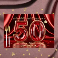 Elegant Red & Gold 50th Anniversary Paper Placemat