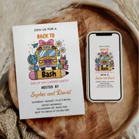 School’s Back Bash! of Summer 1st birthday Invitation