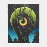 The Horror Plant With Eyeball Fleece Blanket
