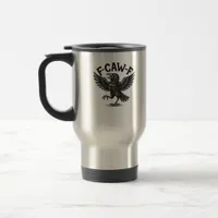 Halloween F-Caw-F Bird Crow Women Men Minimal Clea Travel Mug