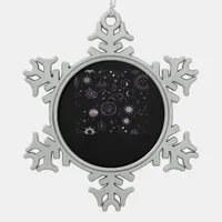 Whimsigoth Sun Moon Witchy Classic Snowflake Pewter Christmas Ornament