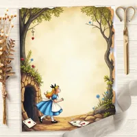 Alice Down the Rabbit Hole Scrapbook Paper