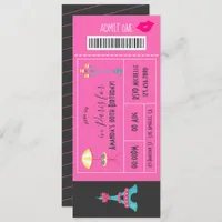 Paris themed Birthday Party Show Ticket Invitation