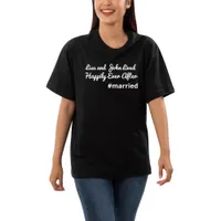 Black Just Married Wife Wedding Party Bride T-Shirt