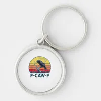 F-Caw-F Funny Raven Crow Vintage Gothic Bird Pun M Keychain