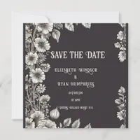 Black Botanical Delight Wedding Invitation