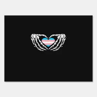 Trans Pride Skeleton Halloween Transgender Goth He Sign