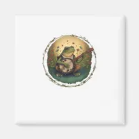 Cottagecore Frog Playing Banjo Goblincore Aestheti Magnet