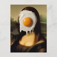 Funny Mona With Egg on Her Face Postcard