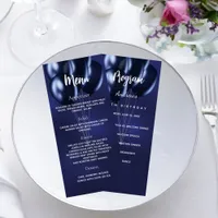 Birthday party program menu navy blue