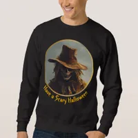 Halloween Theme - Scary Smile Straw Scarecrow Sweatshirt