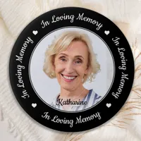 Custom Photo Elegant In Loving Memory Memorial Button