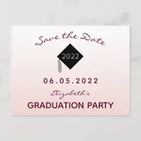 Save the Date rose gold graduation party Postcard