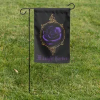 Goth Purple Rose Midnight Garden Garden Flag