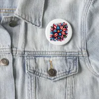 Floral 4th of July Button