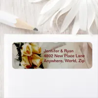 Elegant Ivory Yellow Roses Return Address Labels