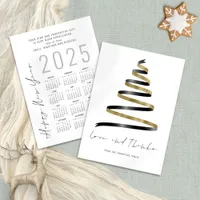 Gold Black Tree 2025 Calendar Love Thanks  Card