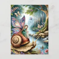 Pretty Fairy Land Magical Forest Postcard