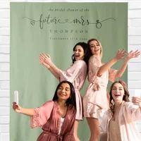 Future Mrs Bridal Shower Sage Photo Background Tapestry