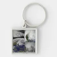 Satellite Collage View of Hurricane Sandy Keychain