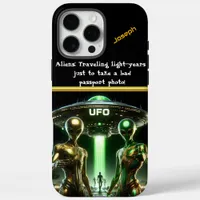 Mysterious Aliens Gather Near a Glowing Spaceship iPhone 16 Pro Max Case