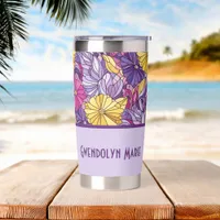 Stained Glass Abstract Purple Yellow Pink  Insulated Tumbler