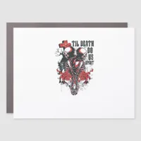 Till Death Do Us Part – Minimalist Skeleton Art Fo Car Magnet