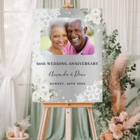 60th diamond wedding anniversary photo welcome foam board