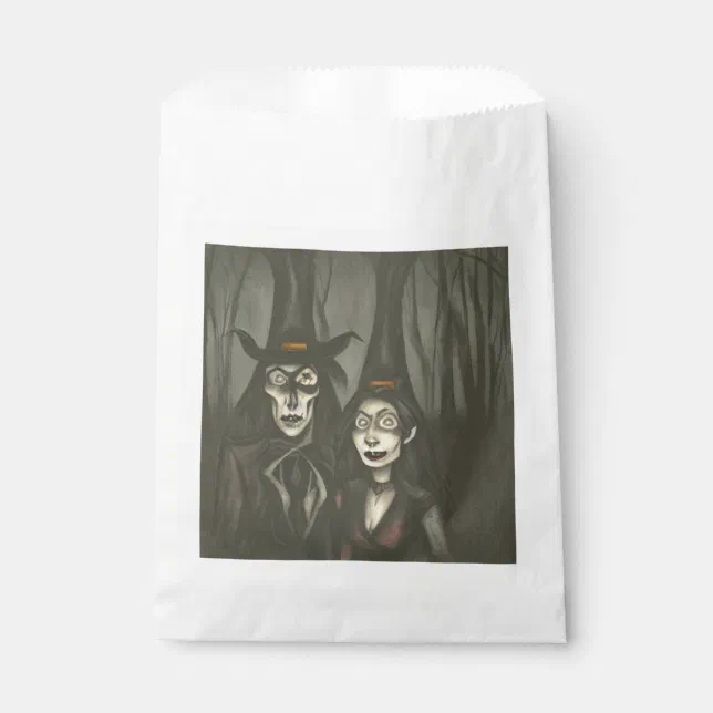 A vampire and a witch in Halloween Favor Bag