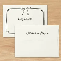 Handwritten Coquette Bow Bridesmaid Proposal Card Envelope