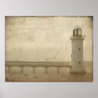 Lighthouse With Texture Poster