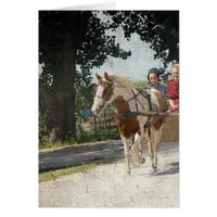 Pinto and children in buggy cards