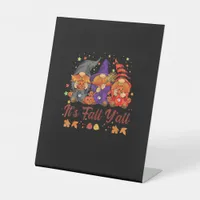 It’s Fall Y’all Halloween Gnomes Pumpkin Vintage Pedestal Sign