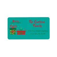 Cute Custom Festive Holidays Christmas Gift Boxes Label