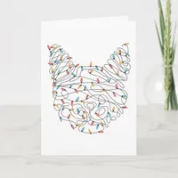 Christmas Lights Cat Christmas Card